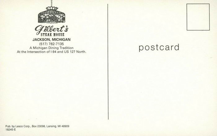 Gilberts Steak House - Old Postcard Photo